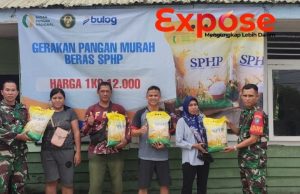 Salurkan Beras SPHP Kodim 1209/Bengkayang Melalui Gerakan Pangan Murah