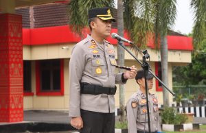 Kapolres Banyuasin Pimpin Pelaksanaan Apel Pagi