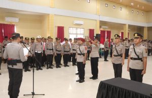 Polres Banyuasin Menggelar Upacara Sertijab di Aula Sanika Satyawada