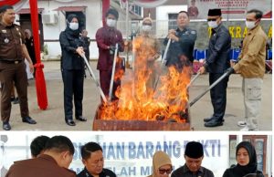 Wabub Widia Ningsih Hadiri Pemusnahan Barang Bukti Pinadana Umum