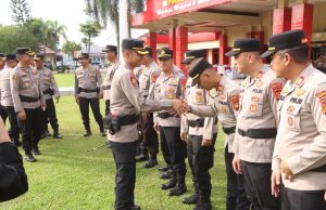 Suasana Kekeluargaan Apel Pagi Halal Bihalal Polres Banyuasin