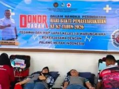 Petugas Lapas kelas IIA warungkiara Darma Wanita dan Peserta Magang Antusias Ikuti Donor Darah