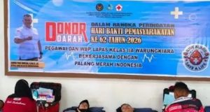 Petugas Lapas kelas IIA warungkiara Darma Wanita dan Peserta Magang Antusias Ikuti Donor Darah