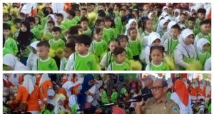 Hut ke 157, Pemkab Lahat Gelar Senam Anak Sehat