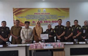 Datun Kejari Pulihkan Keuangan Negara Rp, 3,719.165.000