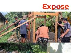 Kebersamaan Warga dan Satgas TMMD Ke-128 Kodim 1204/Sanggau Warnai Pembangunan MCK di SMP Negeri 5 Kembayan