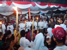 Sambut Tahun Baru Islam,Bupati Lepas Ribuan Peserta Pawai Obor