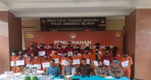 Pemusnahan 2,9 Kg Sabu dan 967 Butir Ekstasi, di Polda Sumsel