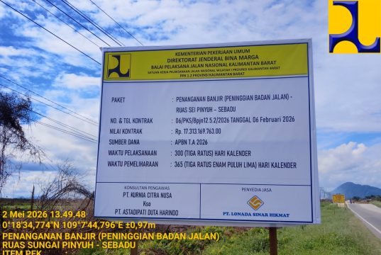 PT Lonada Sinar Hikmat Klarifikasi Pemberitaan Miring, Konsultan Pengawas Tegaskan Proyek Peninggian Badan Jalan Sungai Pinyuh–Sebadu Sesuai Spesifikasi