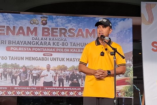 Polresta Pontianak gelar Olahraga bersama masyarakat meriahkan hari Bhayangkara ke-80