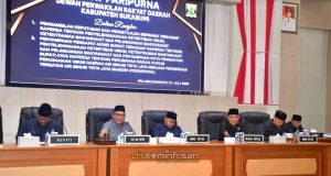 Ketua DPRD Sukabumi Budi Azhar Mutawali.SIP Pimpin Rapat Nota Perubahan Badan Hukum Perumda Menjadi Perseroda