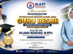 IKAPI Ucapkan Selamat kepada Prof. Dr. KH. Andi Warisno atas Penerimaan KMA Guru Besar