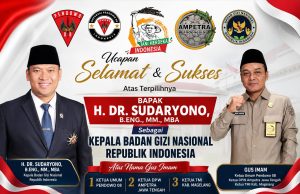 Gus Imam Sampaikan Ucapan Selamat atas Pelantikan H. DR. Sudaryono sebagai Kepala Badan Gizi Nasional RI