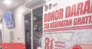 Semangat HUT RI Ke-81 Kantor Imigrasi Kelas I Non TPI Sukabumi Gelar Donor Darah