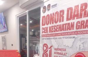 Semangat HUT RI Ke-81 Kantor Imigrasi Kelas I Non TPI Sukabumi Gelar Donor Darah