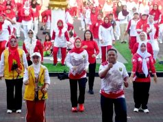 Ketua DPRD Sukabumi Apresiasi Antusiasme Masyarakat Ikuti Senam Dalam Rangka HUT RI KE-81