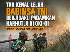 Tak Kenal Lelah, Babinsa TNI Berjibaku Padamkan Karhutla di OKI-OI, Dandim Tekankan Pencegahan Dini