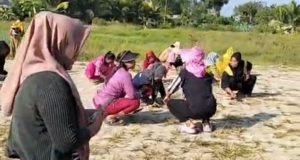 Guru dan Wali Murid Bersihkan Lingkungan SD Negeri 1 Air Salek