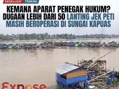 Kemana Aparat Penegak Hukum? Dugaan Lebih dari 50 Lanting Jek PETI Masih Beroperasi di Sungai Kapuas Belitang Hilir Sekadau