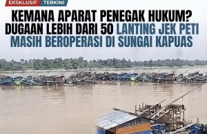 Kemana Aparat Penegak Hukum? Dugaan Lebih dari 50 Lanting Jek PETI Masih Beroperasi di Sungai Kapuas Belitang Hilir Sekadau