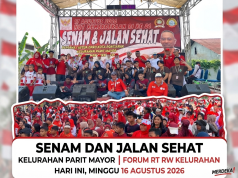 Semarak HUT RI ke-81: Warga Parit Mayor Padati Senam dan Jalan Sehat Bersama Ketua DPRD