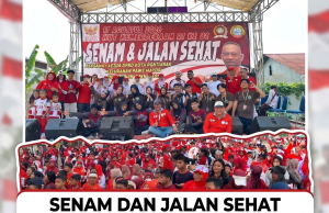 Semarak HUT RI ke-81: Warga Parit Mayor Padati Senam dan Jalan Sehat Bersama Ketua DPRD
