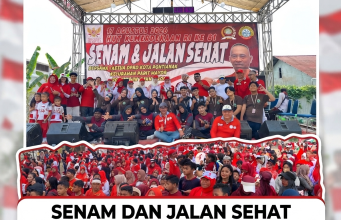 Semarak HUT RI ke-81: Warga Parit Mayor Padati Senam dan Jalan Sehat Bersama Ketua DPRD