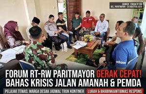 TRAGEDI PELAJAR TEWAS: Forum RT/RW Paritmayor Desak Pemkot Batasi Operasional Truk Roda 6 di Jalan Pemda dan Amanah