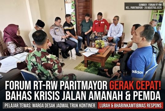 TRAGEDI PELAJAR TEWAS: Forum RT/RW Paritmayor Desak Pemkot Batasi Operasional Truk Roda 6 di Jalan Pemda dan Amanah