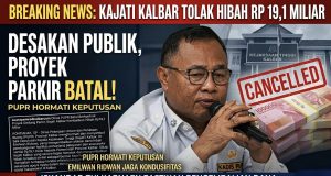 Respon Desakan Masyarakat, Dinas PUPR Kalbar Batalkan Kontrak Proyek Parkir Rp19,1 Miliar
