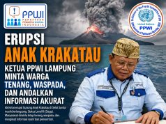 Erupsi Anak Krakatau, Ketua PPWI Lampung Minta Warga Tenang, Waspada, dan Andalkan Informasi Akurat