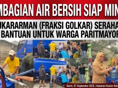 Yayasan Rudi Dewi Marhali dan Bg Man Besi Salurkan Bantuan Air Bersih Siap Minum di Parit Mayor