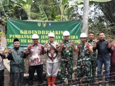 Kodim 0607/Kota Sukabumi Letakkan Batu Pertama Jembatan Perintis Garuda Cipalasari Tahap VII Tahun 2026