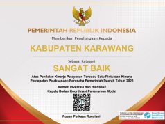 Kementerian Investasi Beri Predikat Sangat Baik kepada Pemkab Karawang